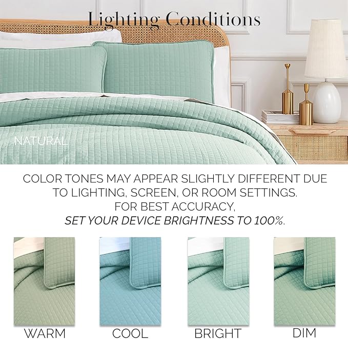 Southshore Fine Living, Inc. Oversized King Quilt Bedding Set, Soft Microfiber, Stain and Pet Hair Resistant Bedding, California/King Size Quilt Coverlet Bedspread Set with 2 Shams, Sky Blue