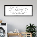 ZZJJHYWGQ Laundry Room Wall Decor 32"×12" Large Farmhouse Laundry Today Or Naked Tomorrow Wash Dry Fold Repeat Funny Vintage Sign Quote Humorous Art (Black)