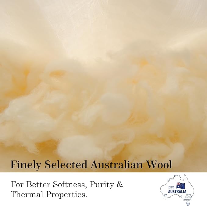 CUDDLE DREAMS Wool Comforter Duvet Insert, 100% Australian Wool Filling with Soft Noiseless Cotton Shell, Natural Warmth (Lightweight for Summer, Twin)