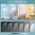 Floor Lamp, Upgraded 42W 4000LM Super Bright LED Floor Lamp for Living Room Bedroom, Dimmable Standing Reading Floor Lamps with Remote & Touch Control