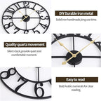 1st owned Wall Clock 32 Inch Round Large Indoor Wall Clocks Battery Operated Silent Non Ticking, Farmhouse Vintage Decorative Analog Metal Clock for Living Room, Kitchen, Bedroom Decor
