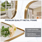 ANDY STAR Brass Bathroom Mirror, 24x32’’ Brushed Gold Metal Frame Oblong Mirror for Bathroom, Modern Gold Oval Bathroom Mirror for Over Sink, Hangs Horizontal or Vertical
