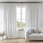 Black Curtain Rods for Windows 48 to 84 Inch,1'' Diameter Drapery Rods with Leaf Pattern Finials,Decorative Adjustable Heavy Duty Curtain Rods Set,36-88''