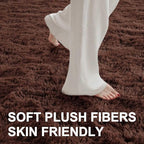6x9 Ft Large Shag Rugs for Living Room Decor, Ultra Soft Brown Fluffy Furry Area Rugs for Bedroom Indoor Floor, Aesthetic Carpet for Kids Home