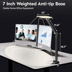 LED Desk Lamp for Home Office – Eye-Caring Double Side Light with Knob Remote, Stepless Dimming & Color, Memory, Metal Table Lamp for Zoom, Studying, Video Conference, Flicker-Free, Glare-Free