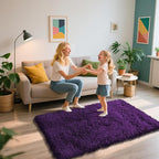 Shag Area Rug for Bedroom 3x5,Purple Fluffy Area Rugs for Living Room,Soft Fuzzy Rug Non-Shedding Indoor Plush Carpet for Kids Bedroom Nursery Dorm Home Decor
