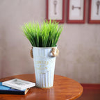 8 Pack Artificial Plants Flowers Grass Shrubs No Fade Faux Plastic Flowers Outdoor for Farmhouse Garden Porch Patio Indoor Wedding Decoration Greenery Fake Plants uv Resistant (3#Green)