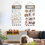 Bikoney Picture Frames Collage Wall Decor Hanging Photo Display Multi Pictures Organizer with Wood Bulletin Board Photo Board 30 Clips and 6 Pushpins for Home and Dorm Room Decor (Black)