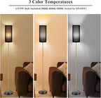 BoostArea Floor Lamps for Living Room with 9W Dimmable Led Bulb, 65in Industrial Floor Lamps, Black Classic Tall Lamp for Office, Gold Dimmable Standing Lamp for Bedroom/Kids Room