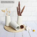YANLING 6 Pack White Ceramic Vases for Home Decor, 6 Inch Modern Centerpieces for Pampas Grass, Table, Boho Flowers Decor