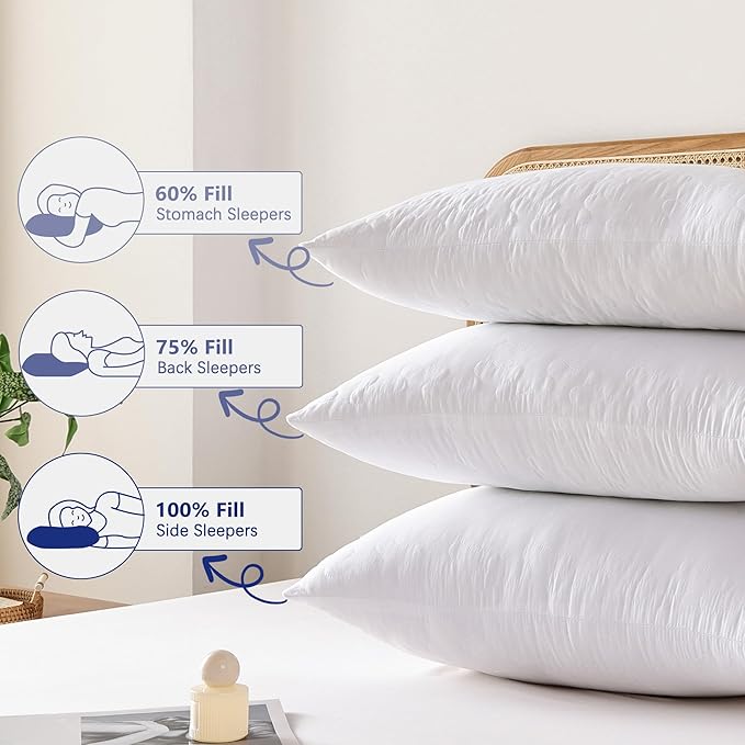 Shatex Firm Pillow, Queen Bed Pillow 28 x 20inch, Adjustable Pillow for Neck Pain Relief，Back Pillow Provide Strong Support for Stomach & Side Sleepers