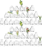 Glasseam Clear Glass Vases for Centerpieces: Mini Flower Vase Set 42Pcs Bud Vases in Bulk - Modern Small Vases for Home Room Wedding Party Dining Table Center Decor