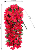 Faux Bougainvillea Artificial Flowers Plants for Outdoor Outside Decoration, 2 PCS Red Fake Flowers UV Resistant Look Real Silk Long Trailing Vines for Front Door Porch Planter Urn Patio Garden Yard