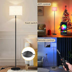 Smart LED Floor Lamp with APP Control & RGB Colors - Dimmable Standing Lamp for Living Room, Bedroom, Gaming - Remote, Timer, 9W Bulb Included, 60.6" Modern Tall Lamp (Beige)