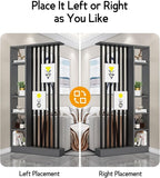 Wall Room Divider, Storage Cabinet Storage Display with Shelves, Modern Freestanding Wood Room Divider Screen, Wall Privacy Screens for Home Decorative (Grey,43.3" L x 9.5" W x 79.5" H)