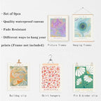 Flower Market Poster, Minimalist Floral Flower Market Wall Art, Colorful Abstract Aura Posters for Room Aesthetic, Aura Gradient Spiritual Affirmation Canvas Art Prints for Bedroom Boho Wall Decor（8x10inch, Unframed)