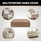 PrinceDeco Stretch Velvet Couch Cushion Cover,Soft Cushion Slipcover for Chair Cushion Furniture Protector Seat Cushion Sofa Cover Width Up to 29.5", Camel