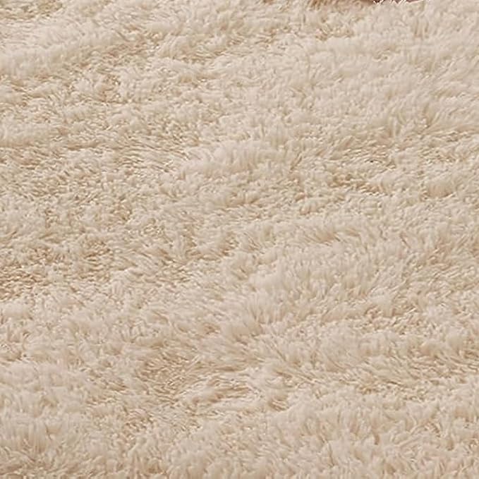 Ultra Soft Fluffy Area Rugs for Bedroom Living Room 10x14, Nursery Rug, Non-Slip Carpet for Kids Dorms Decor, Shaggy Bedside Rug, Beige