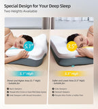 ALLJOY Cervical Pillow for Neck Shoulder, Ergonomic Side Sleeper Pillow for Pain Relief, Cooling Odorless Memory Foam Pillows for Deep Sleep, Neck Support Pillow for Back Stomach Sleepers, Grey