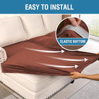 H.VERSAILTEX Velvet Stretch Sectional Couch Covers 4 Pieces Sofa Seat Cushion Covers L Shape Separate Cushion Couch Cover for Both Left/Right Sectional Couch (Large Sofa 3 Seater + 1 Chaise, Rust)