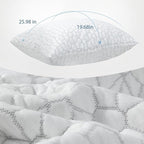 Shredded Memory Foam Pillows for Sleeping Cooling Pillows for Side Sleeper Support Adjustable Bed Pillow with 2 Extra Fill Standard Pillow