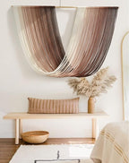 Flber Tie-Dye Macrame Wall Hanging Large Bohemian Yarn Tapestry Wall Décor,59" Wx 35" L