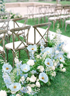 IPOPU 43.3" Poppy Flowers Artificial Flowers 6PCS Fake Silk Poppies Long Stem Artificial Flowers for Tall Vase for Wedding Party Home Decor(Baby Blue)