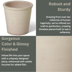 Emissary Round Stoneware Planter (Parent SKU 12012) (Cream, 8" D x 7" H)