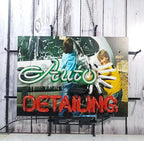 Auto Detailing Shop GLASS Neon Signs,GLASS Neon Light for Office Cafe Party Man Cave Neon Light Art Wall Lights 24 X 20 Inches