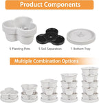 VECELO 5 Tier Vertical Garden Planter, Self Watering Stackable Planters with Wheels for Strawberries, Herbs, Flowers, Vegetables, Gray