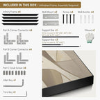 SIGNWIN 36"x46" Extra Large Framed Wall Art Neutral Abstract Geometric in Mid-Century Style, Retro-Inspired Design for Home Living Room Bedroom Decor (Frame Assembly Required)