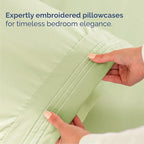 Queen Size 4 Piece Sheet Set - Comfy Breathable & Cooling Bed Sheets Set - Hotel Luxury Bedding for Women, Men, Kids, Teens, Boys & Girls - Deep Pockets and Wrinkle Free - Oeko-Tex - Light Sage Green