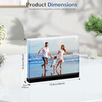 4×6 acrylic photo frame(3 Pack) -Double Sided 20 mm clear picture frame| Magnetic Standing Modern Design for Stereoscopic Displays, Desk Decor &Perfect Memories Gifts