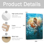 Framed Jesus Christ Canvas Wall Art The Hand of God Jesus Reaching Into Water Christian Painting Prints Biblical Wall Decor Religious Room Decor for Church Prayer Room Schools Hospitals 24" x 36"