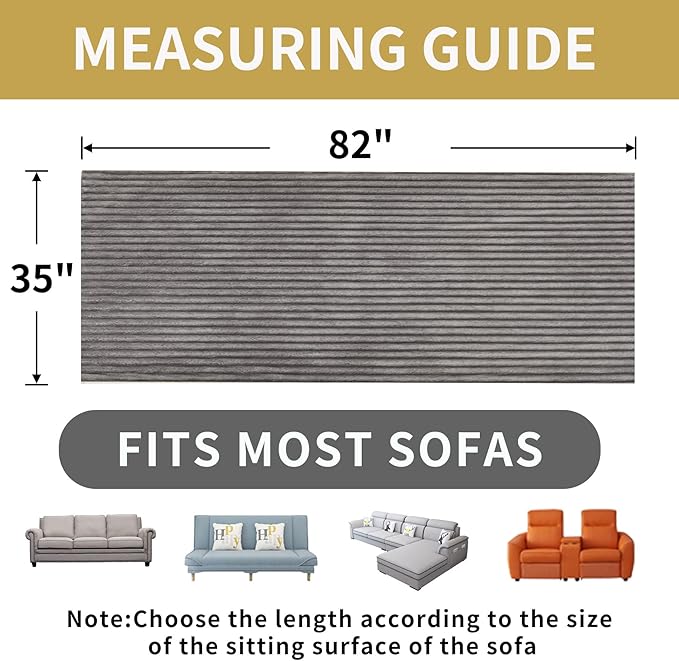 HAOMAIJIA Waterproof Couch Cover for Dogs Washable,Fuzzy Pet Couch Covers for Sofa,Thick Soft Dog Bed Cover Non-Slip Couch Covers for 3 Cushion Couch Sofa Pet Friendly (Grey, 35" x 82")