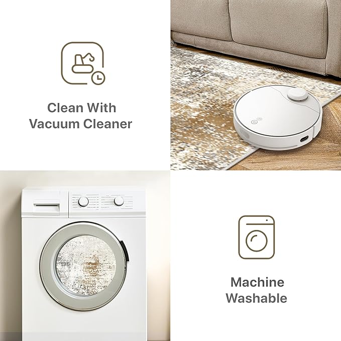 8X10 Area Rug for Bedroom Living Room, Modern Abstract Machine Washable Area Rug, Large Soft Low Pile Carpet with Non-Slip Backing for Dining Room