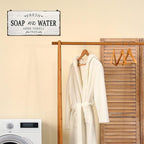 Jetec Farmhouse Bathroom Decor, Fresh Soap and Water Sign Vintage Bathroom Wood Plaque Rustic Wall Decor for Wall Art Decoration Restroom(Classic)