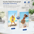 4 Pack 4×6 Magnetic Acrylic Picture Frames - 10+10mm thick Vertical Free Standing Tabletop Display Aesthetic for Bedroom or Office Memory & Gift Perfection