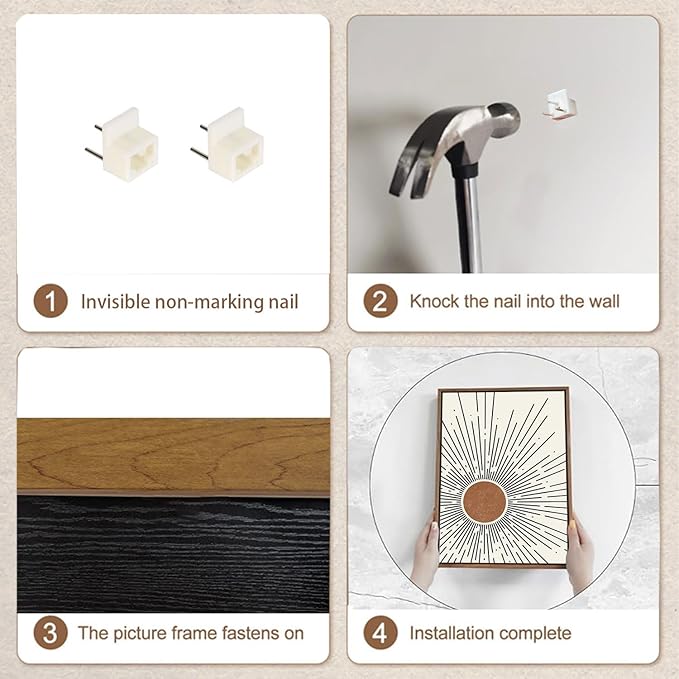 Bwodke Boho Wall Art, Framed Abstract Sun Wall Art, Neutral Canvas Wall Decor, Mid Century Geometric Line Pictures Set of 3, Minimalist Paintings, for Bedroom Living Room Bathroom 16"x24"