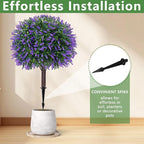 BAIJIALI Artificial Trees,2 Set of 16'' UV Resistant Fake Evergreen Shrubs Bushes Plants (Lavender, 2 Packs)