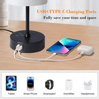 Ascher RGB Table Lamp Color Changing - 3 Color Temperatures and Stepless Dimmable Small Bedside Lamp for Bedroom, Touch Control Nightstand Light with White Shade for Reading Home Decor Lights