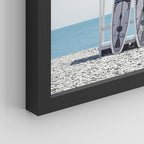 SIGNWIN Framed White Surfboard Tropical Palm Tree Beach Shore Wall Art, Set of 4 Landscape Colorful Wall Decor Prints, Nature Wilderness Wall Décor for Living Room, Bedroom - 12"x16" Black