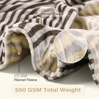 Lahome Brown Fleece Throw Blanket for Couch Double-Color Rainbow Fluffy Warm Cozy Bed Blanket Soft Fuzzy Modern Throw Blankets for Sofa Home Decor, Brown 50''x60''