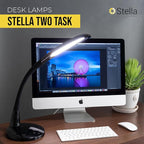 Stella Two Task Lamp, Adjustable Desk Lamp, Dimmable LED Light with Custom Color Temperature for Desk, Home Office, Bedroom, or Living Room, Modern Design for Work, Study, and Reading Needs (12W)
