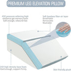 Leg Elevation Pillows for Sleeping, 6&8 Inch Adjustable Memory Foam Wedge Pillow for Legs, Knee Wedge Pillow for After Surgery, Swelling, Back Pain and Circulation