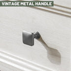 41" Tall White Dresser, Farmhouse 8 Drawers Dressers for Bedroom, Vertical Chest of Drawers for Bedroom Nursery with Metal Handle, Modern Rustic Wood Dresser for Closet, Living Room