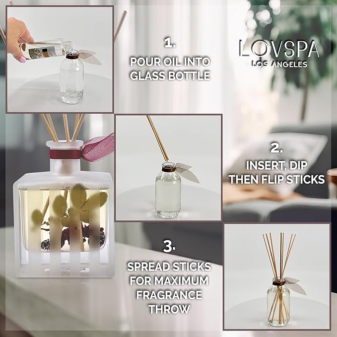 LOVSPA Winter Woods Reed Diffuser Oil Refill with Bamboo Reeds - 4 oz