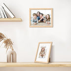 upsimples 8x10 Picture Frame, Natural Solid Wooden Picture Frames, Display 5x7 with Mat or 8 x 10 Without Mat, Wall or Tabletop, 1 Pack, Natural