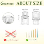Glasseam Small Candle Stick Holder: Crystal Clear Glass Candle Holder Set of 10, Modern Taper Candle Holders for Table Centerpiece, Ribbed Tapered Candlestick Holders for Dining Room Decoration
