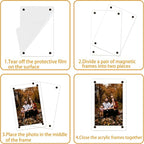 10 Pack-Polaroid Magnets for Refrigerator Acrylic Fridge Magnetic Frame 2.36 x 3.54 Inch Clear Picture Frames for-Polaroids-Fujifilm-instax Mini Film(10pcs Clear, 2.36x3.54 inch)